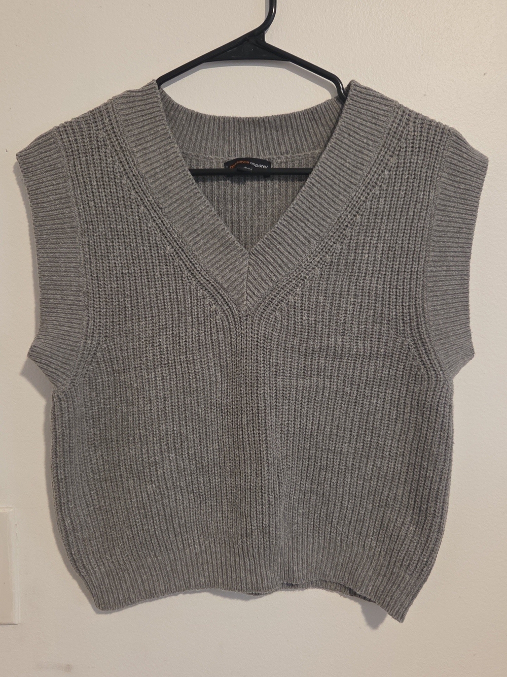 Ambiance Light Gray V-Neck Knit Sweater Vest